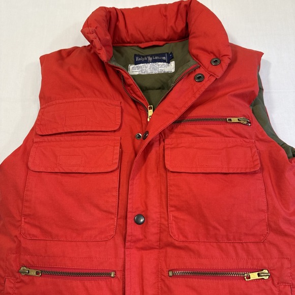 VEST DOWN HUNTING Vintage MENS SMALL Polo Ralph Lauren Hunting FLAP POCKET 1983 - Picture 3 of 12